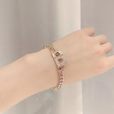 Chic D Charm Bracelet for Women, Micro Inlaid, Waterproof, Anniversary Gift