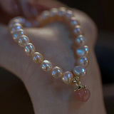 100% Natural Freshwater Pearl Honey Peach 14K Filled Female Bracelet