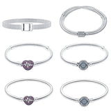 925 Silver Magic Eye Zircon Bracelet for DIY Charms & Bead Women