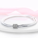 925 Silver Magic Eye Zircon Bracelet for DIY Charms & Bead Women