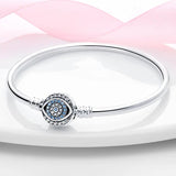 925 Silver Magic Eye Zircon Bracelet for DIY Charms & Bead Women