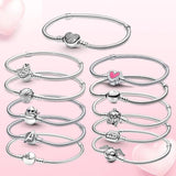 925 Silver Bracelet Mouse Heart Clasp Chain Heart Bracelet