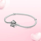 925 Silver Bracelet Mouse Heart Clasp Chain Heart Bracelet
