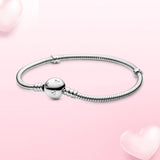 925 Silver Bracelet Mouse Heart Clasp Chain Heart Bracelet