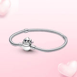 925 Silver Bracelet Mouse Heart Clasp Chain Heart Bracelet