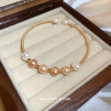 Baroque Pearl 14K Filled Bangle Jewelry for Women
