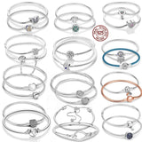 925 Sterling Silver Butterfly Clasp Snake Bone Chain Bracelet