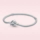 Genuine 925 Sterling Silver Mouse Stitch Heart Bracelet