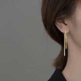 925 Silver Star Tassel Drop Earrings for Women