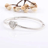 925 Silver Love Bracelet Zircon Women DIY Jewelry