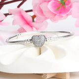925 Silver Love Bracelet Zircon Women DIY Jewelry