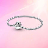 925 Silver Padlock Castle Bracelet - Fits Original Charm Jewelry