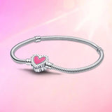 925 Silver Padlock Castle Bracelet - Fits Original Charm Jewelry