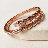 925 Silver Gold-Plated Diamond Snake Bracelet
