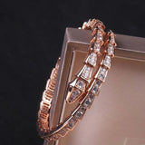 925 Silver Gold-Plated Diamond Snake Bracelet