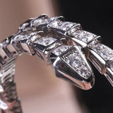 925 Silver Gold-Plated Diamond Snake Bracelet