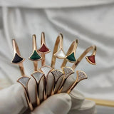 925 Silver Gilded Fritillaria Fan Bracelet for Women