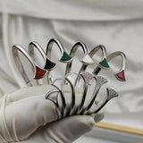 925 Silver Gilded Fritillaria Fan Bracelet for Women