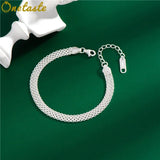 925 Silver Plated Braided Bracelet 4mm Width Italian Jewelry