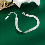 925 Silver Plated Braided Bracelet 4mm Width Italian Jewelry
