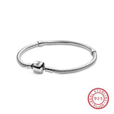 925 Silver High Femme Heart Snake Chain Bracelet