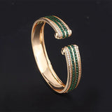 Vintage Ruby Emerald Sapphire Cuff Bracelets