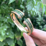 Vintage Ruby Emerald Sapphire Cuff Bracelets
