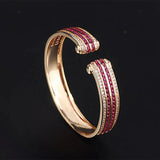 Vintage Ruby Emerald Sapphire Cuff Bracelets