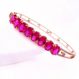 Sweet Crystals 14K Rose Engagement Ruby Bracelet for Women