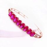 Sweet Crystals 14K Rose Engagement Ruby Bracelet for Women