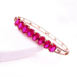 Sweet Crystals 14K Rose Engagement Ruby Bracelet for Women