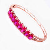 Sweet Crystals 14K Rose Engagement Ruby Bracelet for Women