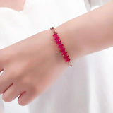 Sweet Crystals 14K Rose Engagement Ruby Bracelet for Women