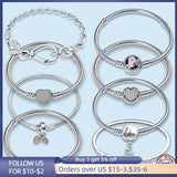 925 Silver Heart Charm Bracelet