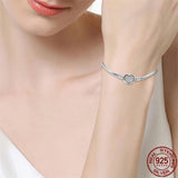 925 Silver Heart Charm Bracelet