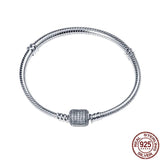 925 Silver Flower Heart Butterfly Charm Bracelet for Women