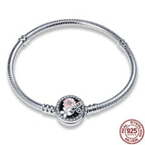 925 Silver Flower Heart Butterfly Charm Bracelet for Women