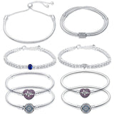 Heart T-Bar Cuff Chain: 925 Sterling Solid Silver Bracelet