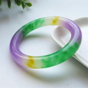 Natural Jade Bangles Three Quartz Jade Bracelet Girl's Jewelry Bangle