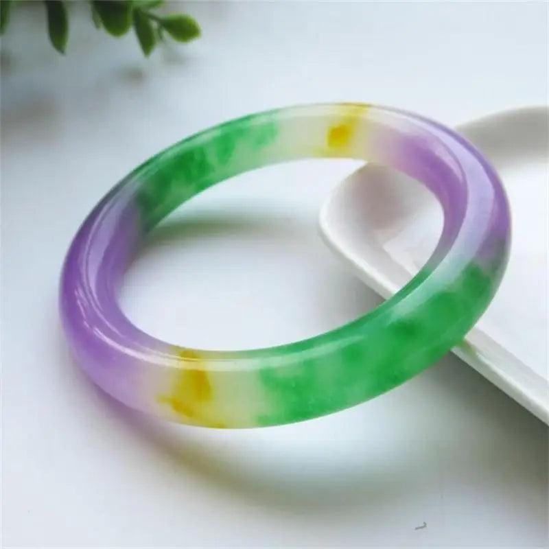 Natural Jade Bangles Three Quartz Jade Bracelet Girl's Jewelry Bangle