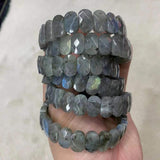 Labradorite Stone Beads Bracelet Natural Gemstone Jewelry Bangle