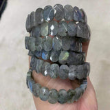 Labradorite Stone Beads Bracelet Natural Gemstone Jewelry Bangle