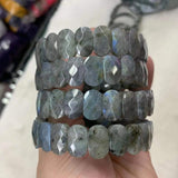 Labradorite Stone Beads Bracelet Natural Gemstone Jewelry Bangle