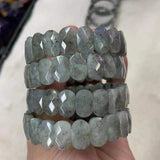 Labradorite Stone Beads Bracelet Natural Gemstone Jewelry Bangle