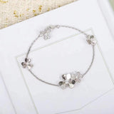 925 Silver Petal Clover Bracelet Elegant High Jewelry