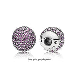 925 Sterling Silver Open Bangle End Caps for Pink Purple Pave Charm