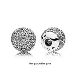925 Sterling Silver Open Bangle End Caps for Pink Purple Pave Charm