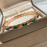 Rose Natural Malachite Fritillary Snake Bone Bracelet Women's Jewelry