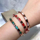 Rose Natural Malachite Fritillary Snake Bone Bracelet Women's Jewelry