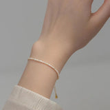 Natural Pearl Bracelet 925 Sterling Silver Tiny Freshwater Pearl